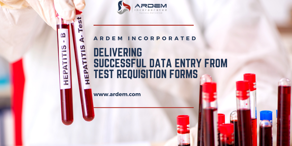 Accurate data entry from patient forms and test requisistion forms.